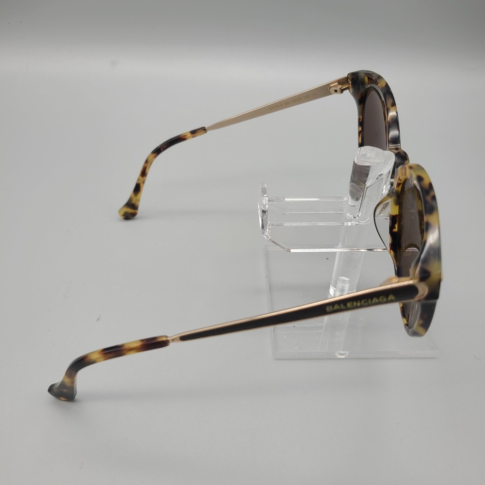 Balenciaga BA76-D Sunglasses Havana Tortoise Gold Cat Eye Made in Italy - Picture 7 of 11